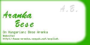 aranka bese business card